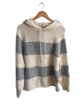 Pink Rose Striped Hoodie Sweaters
