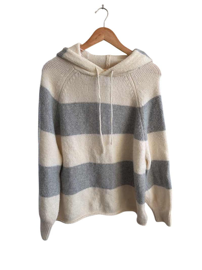 Pink Rose Striped Hoodie Sweaters