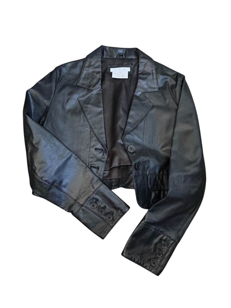 Charlotte Russe Cropped Leather Jacket Vintage