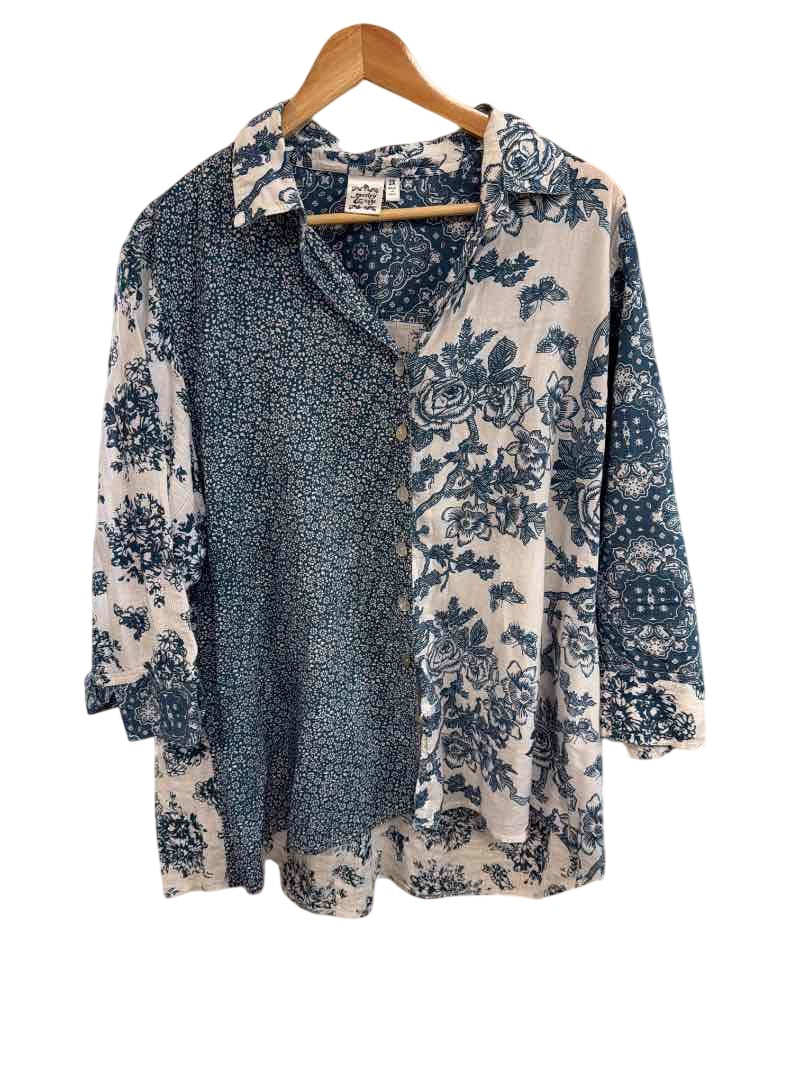 Parsley & Sage Floral Patchwork Shirt Long Sleeves