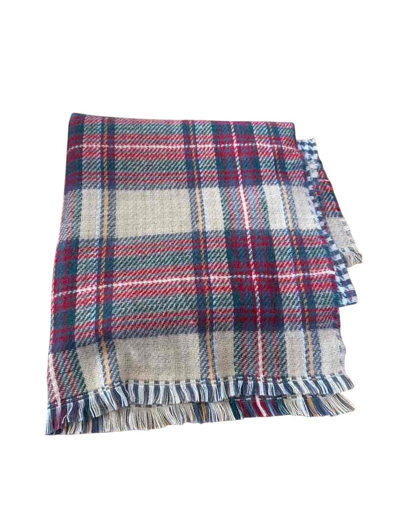Plaid Fringe Scarf Accessories