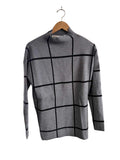 Max Studio Grid Pattern Sweaters