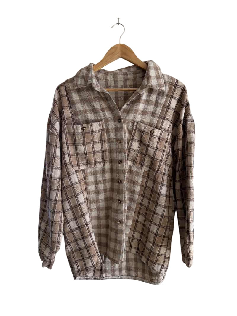 Plaid Button-Up Long Sleeves