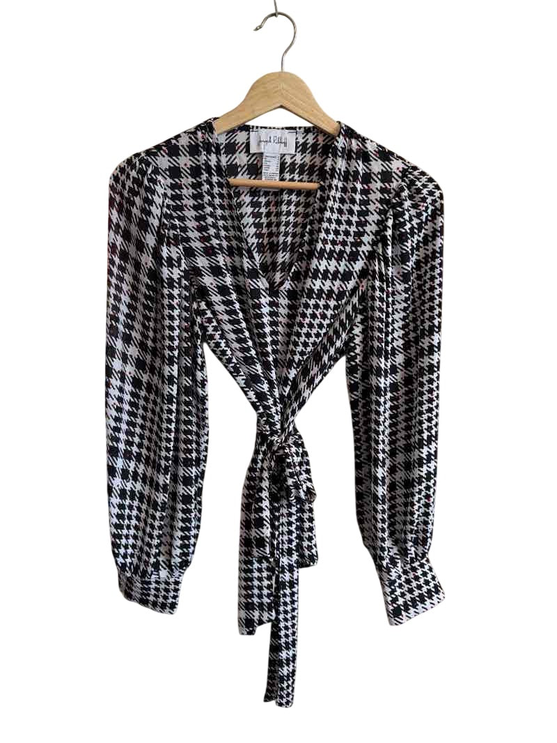 Joseph Rikkoff Houndstooth Wrap Long Sleeves