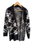 Sioni Plaid Open Cardigan Sweaters