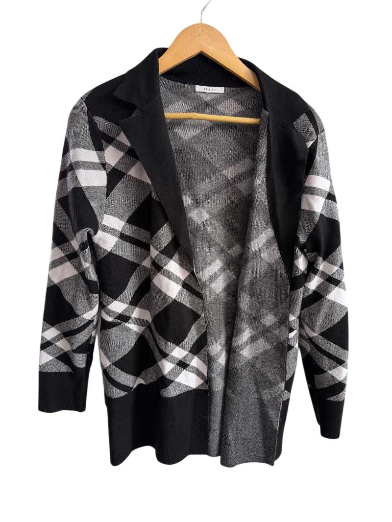 Sioni Plaid Open Cardigan Sweaters