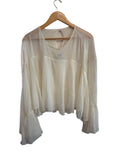 Robert Rodriguez Sheer Flowy Blouse Long Sleeves