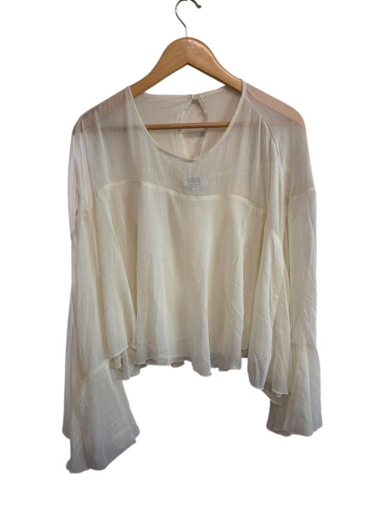 Robert Rodriguez Sheer Flowy Blouse Long Sleeves