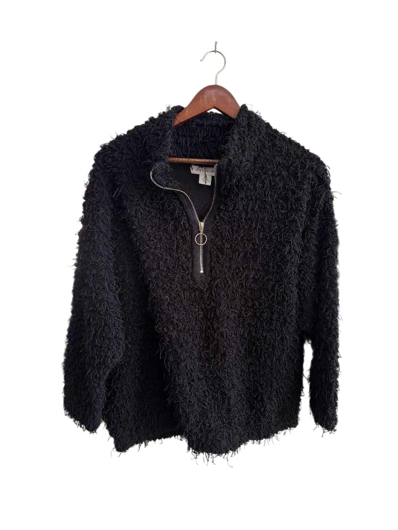 Skies the Limit Fuzzy Zip-Up Long Sleeves