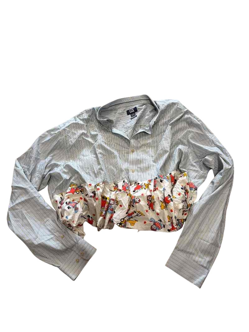 Reworked Patterned Cropped Long Sleeves
