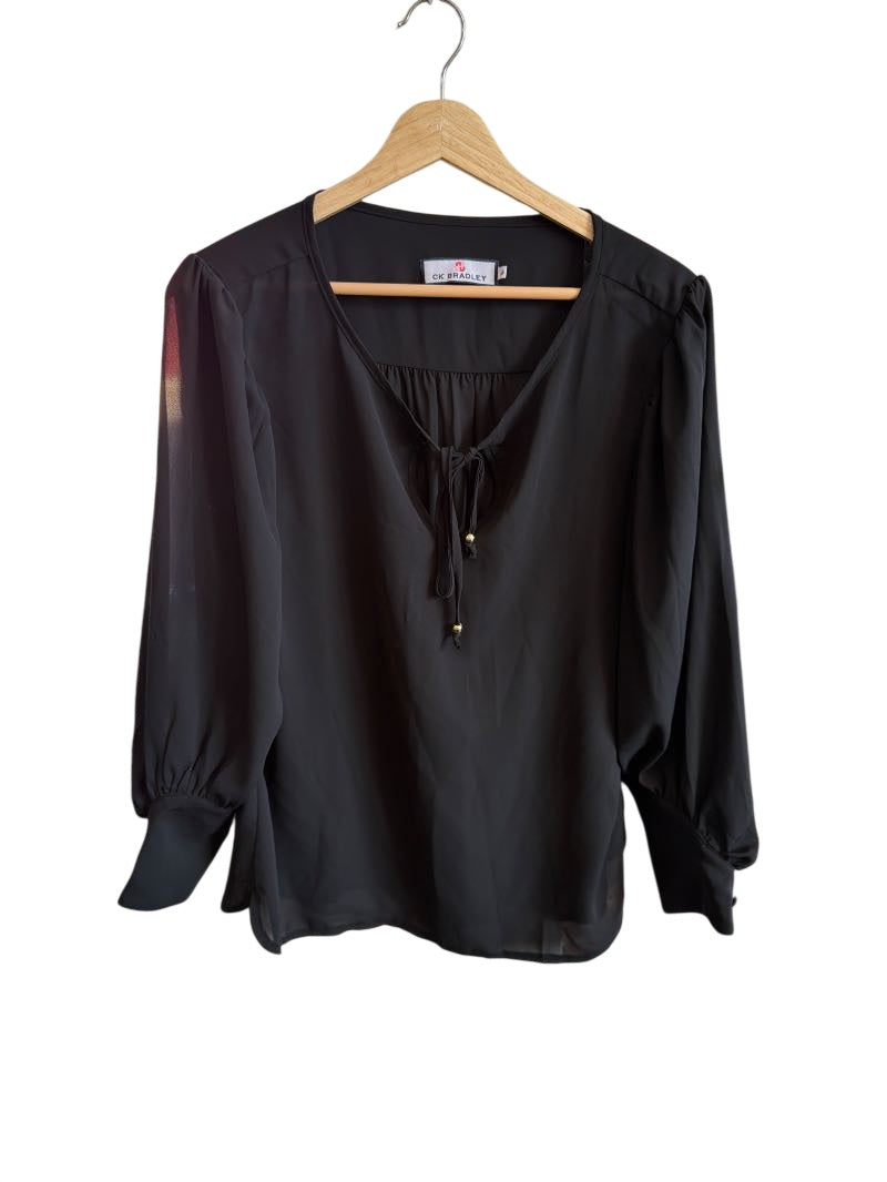 CK Bradley Tie-Neck Blouse Long Sleeves