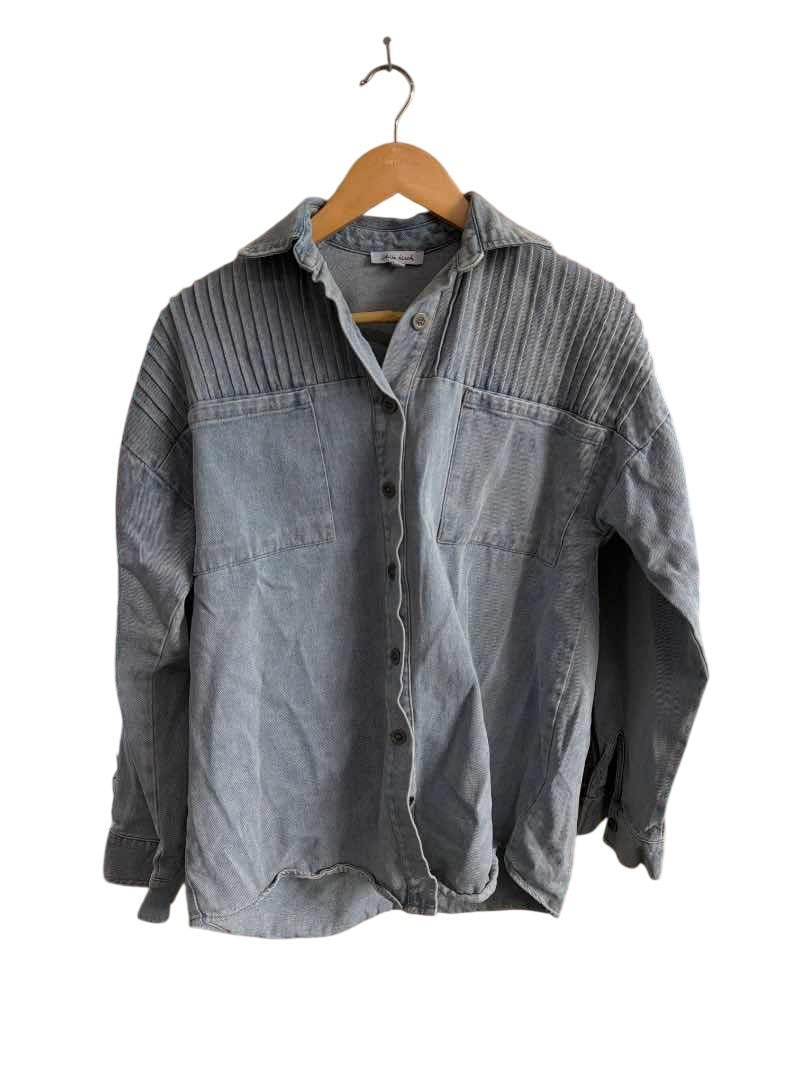 White Birch Pleated Button-Up Long Sleeves